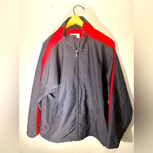 Cutter Buck Long Sleeve Shirt Wind Breaker Jacket Zip Red Navy Blue Women L